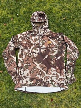 First Lite Klamath Camo Quarter Zip Hoodie Hunting Outdoors Men’s Large FLAWS